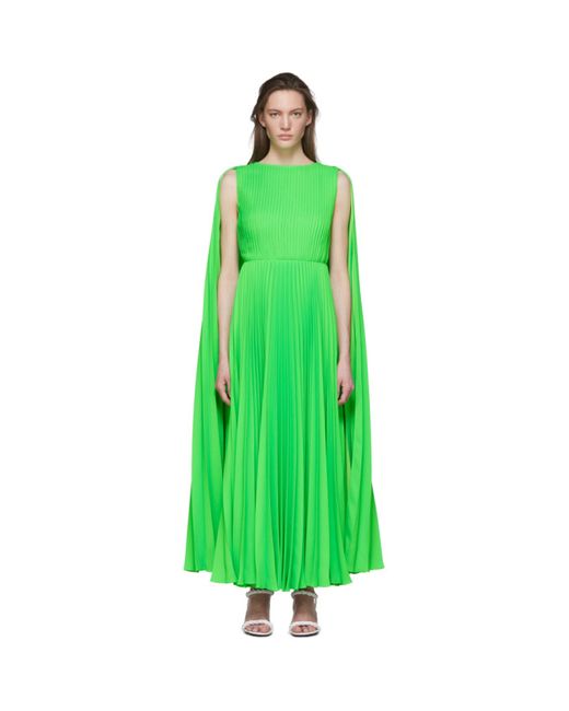 Valentino Green Pleated Dress
