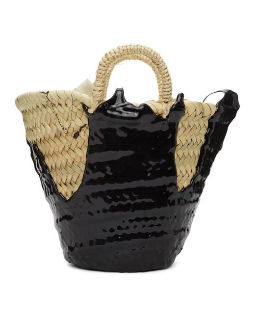 Ottolinger Beige and Black Mini Rubber-Dipped Basket Tote