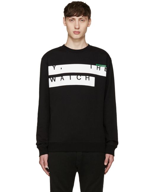 McQ Alexander McQueen Black and White Text Pullover