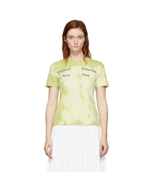 Proenza Schouler Green PS NY Tie-Dye T-Shirt