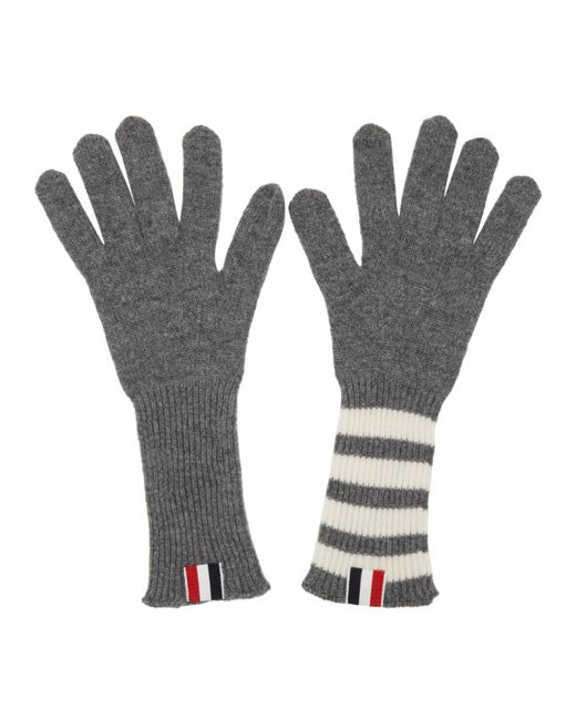Thom Browne Rib Cashmere Four Bar Gloves
