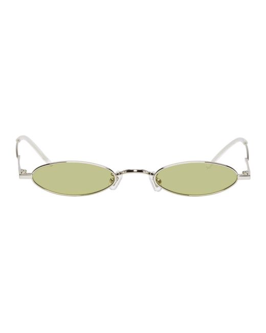 Gentle Monster Silver and Green Vector Sunglasses