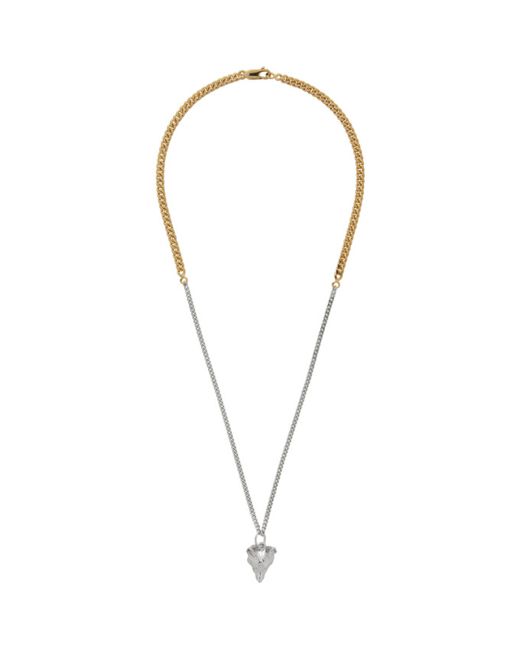 Maison Kitsuné Gold and Silver Fox Head Necklace