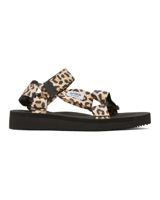 Wacko Maria and Black Suicoke Edition Leopard Beach Sandals
