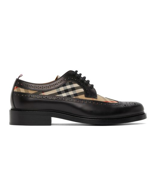 Burberry Black Leather Check Brogues