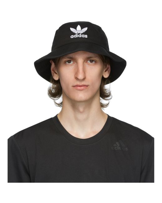 Adidas Originals Black and White Trefoil Bucket Hat