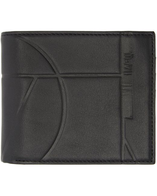 McQ Alexander McQueen Black Leather Embossed Wallet