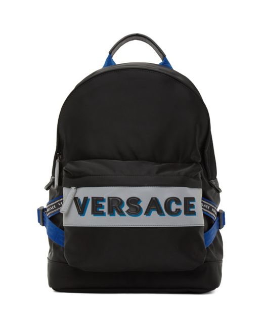 Versace and Blue Nylon Backpack
