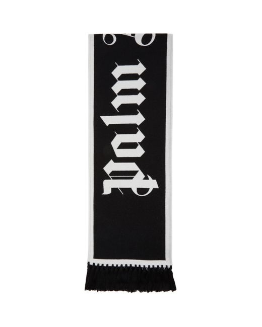 Palm Angels and White All Over Logo Scarf