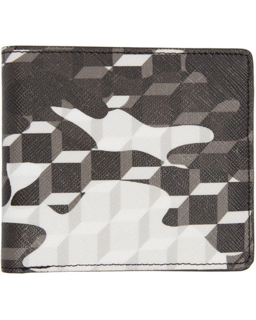 Pierre Hardy Black and White Camouflage Cube Wallet