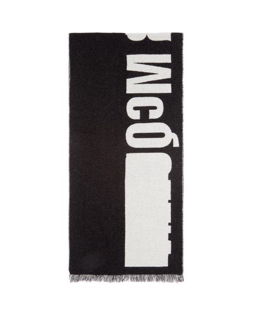 McQ Alexander McQueen Black and Off-White Knit Logo Scarf