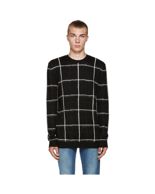 McQ Alexander McQueen Black Grid Sweater