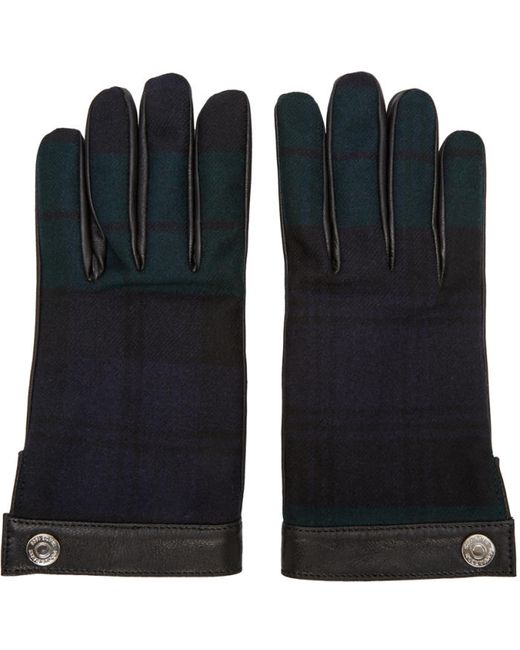 Dsquared2 Green Plaid Gloves