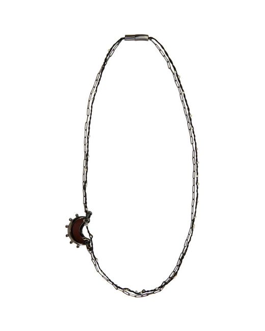 Lanvin Gunmetal Moon Necklace