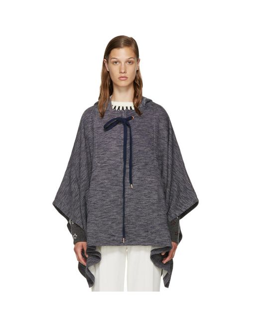 See by Chloé Blue Oversized Cape Hoodie