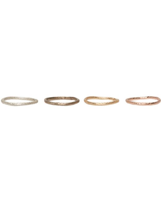 Pearls Before Swine Yellow and Rose Gold Simple Band Ring Set