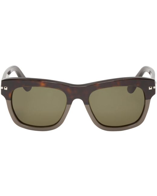 Valentino Brown and Grey Studded Sunglasses