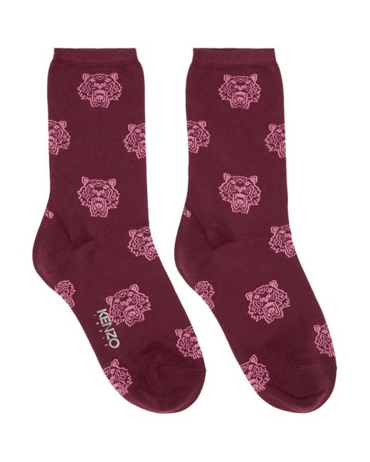 Kenzo Burgundy Tiger Socks