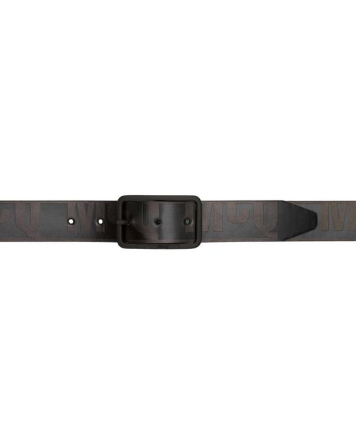 McQ Alexander McQueen Black Leather Logo Belt