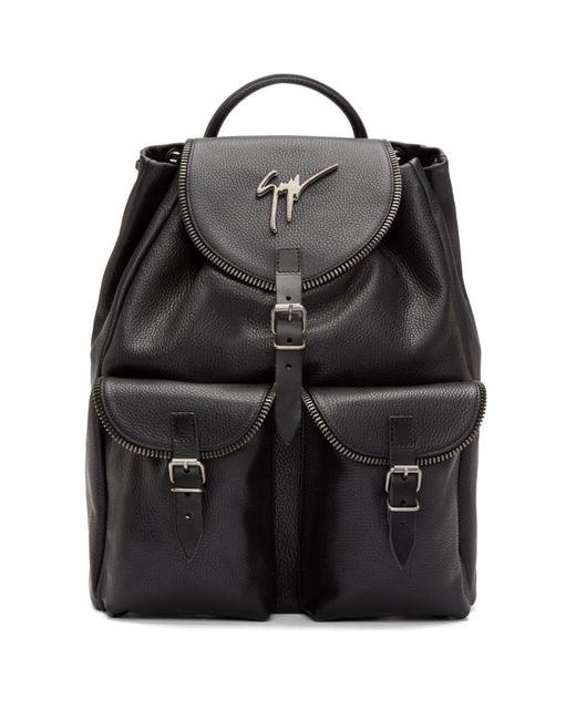 Giuseppe Zanotti Design Black Zip Trim Backpack