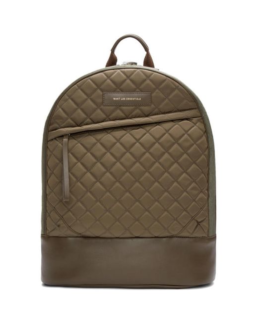 Want Les Essentiels Khaki Quilted Canvas Kastrup Backpack