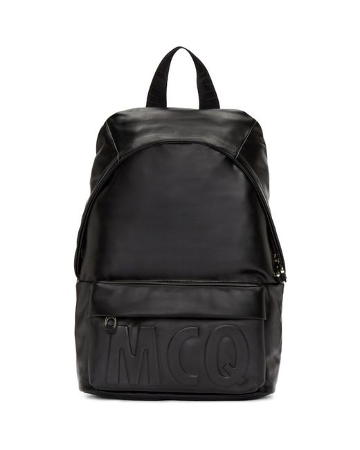 McQ Alexander McQueen Black Leather Classic Backpack