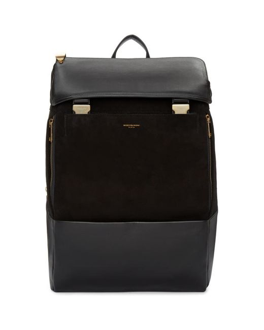 Wooyoungmi Black Suede and Leather Backpack