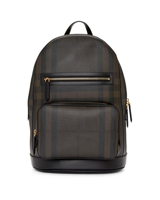 Burberry Black and Brown London Check Backpack