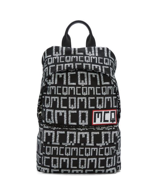 McQ Alexander McQueen Black and White Logo Classic Backpack