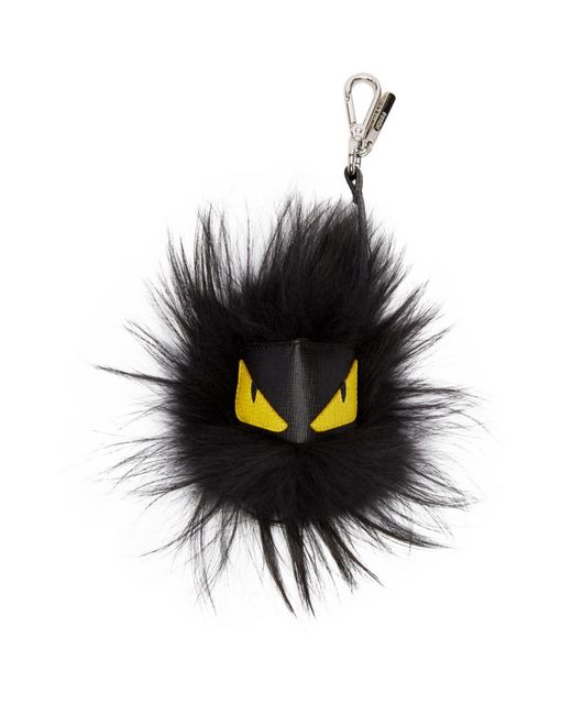Fendi Black Monster Charm Keychain