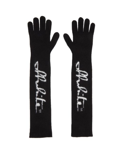 Off-White Felted Wool Long Gloves