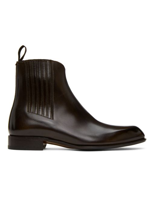 Brioni Brown Side Gusset Chelsea Boots