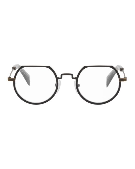 Yohji Yamamoto Black Matte Round Glasses