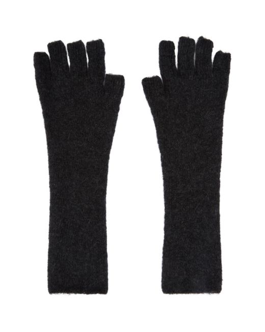 Isabel Benenato Grey Yak Fingerless Gloves