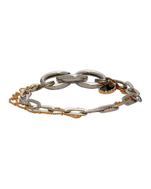 Bless Silver and Gold Multi Chain Bracelet