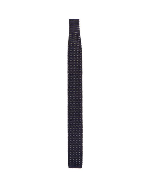 Husbands Navy Silk Knitted Flecked Tie