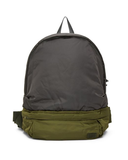 Sacai Khaki and Grey Porter Edition Nylon Backpack