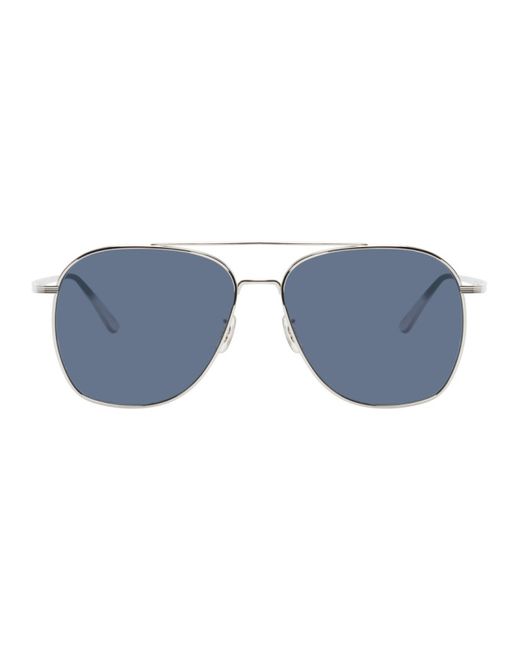 The Row Silver and Blue Ellerston Sunglasses