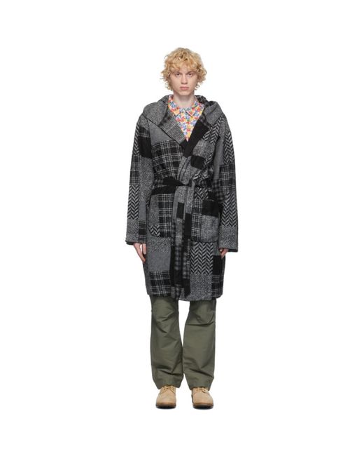 Engineered Garments Black and Grey Patchwork Robe