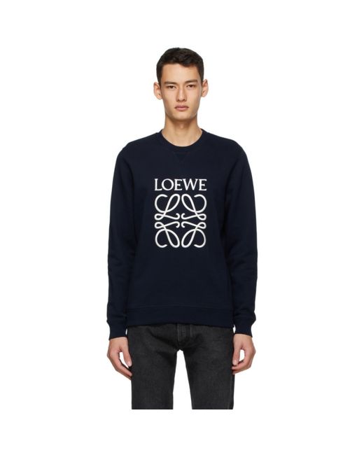 Loewe Navy Anagram Embroidered Sweatshirt