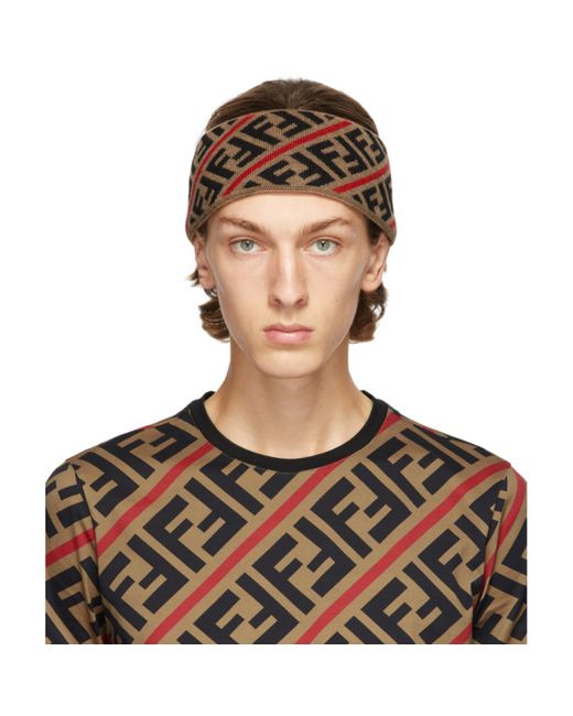 Fendi Brown and Red Forever Headband