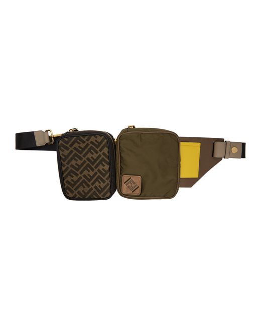 Fendi Green and Black Canvas Multi Pouch Forever Belt Bag