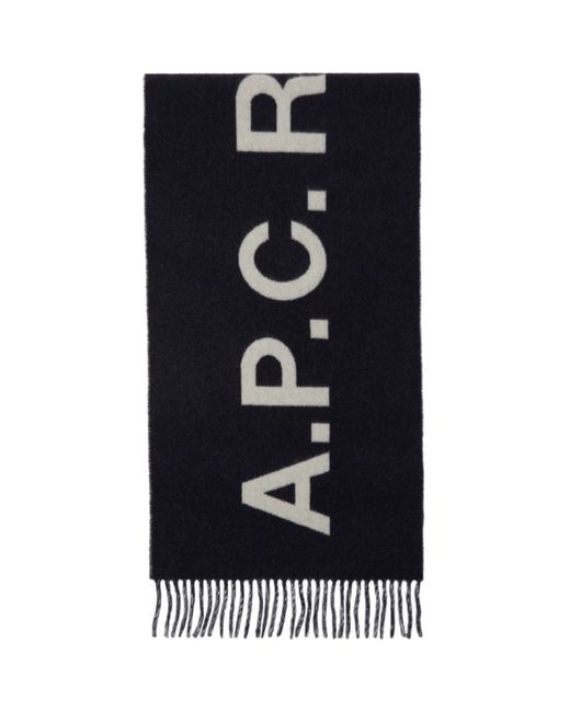 A.P.C. . Navy and White Angele Scarf