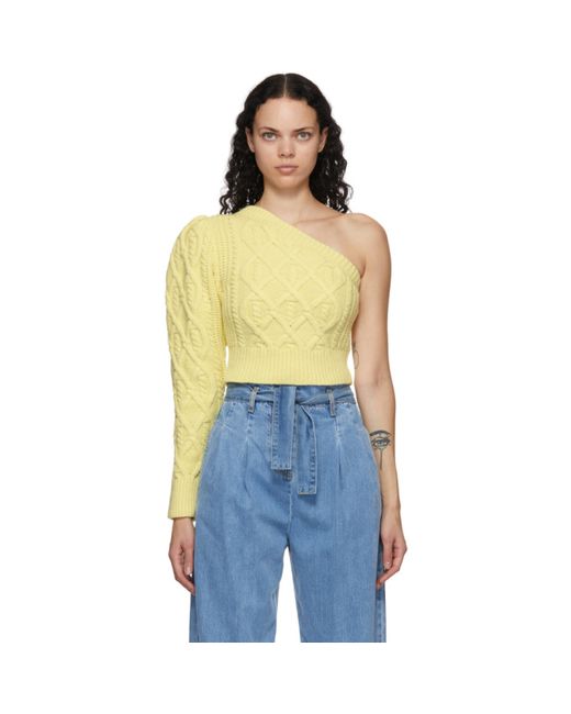 Wandering SSENSE Exclusive Single-Shoulder Cable Cropped Sweater