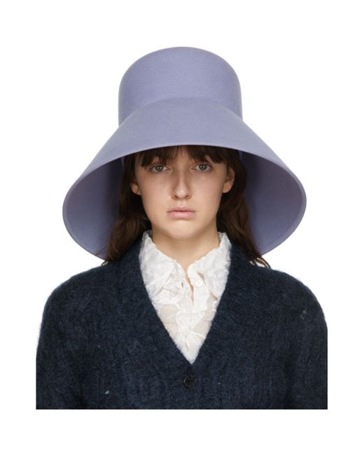 Nina Ricci Purple Fur Structured Hat