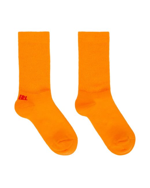 Erl Orange and Red Logo Socks