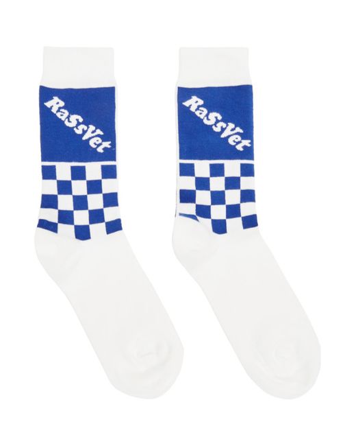 Rassvet and Blue Check Logo Sport Socks