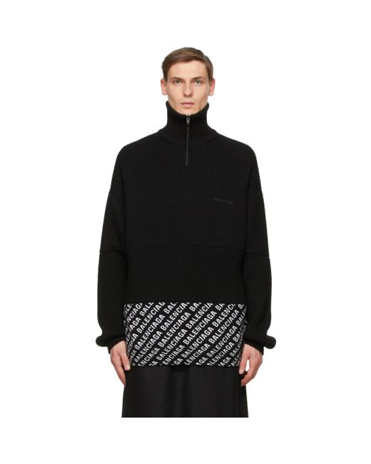 Balenciaga Black Zip-Up Sweatshirt