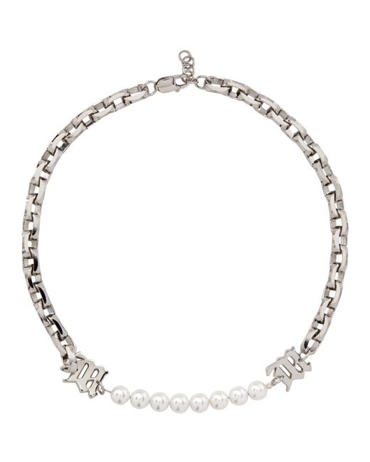 Misbhv Silver Pearl Insert Chain Necklace