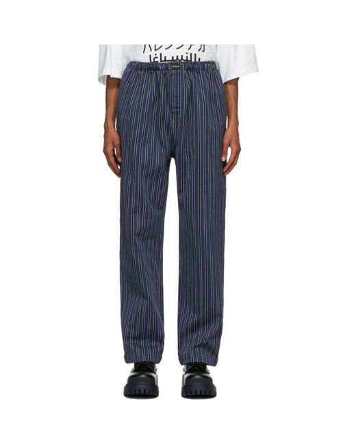 Balenciaga Navy Gabardine Pyjama Trousers